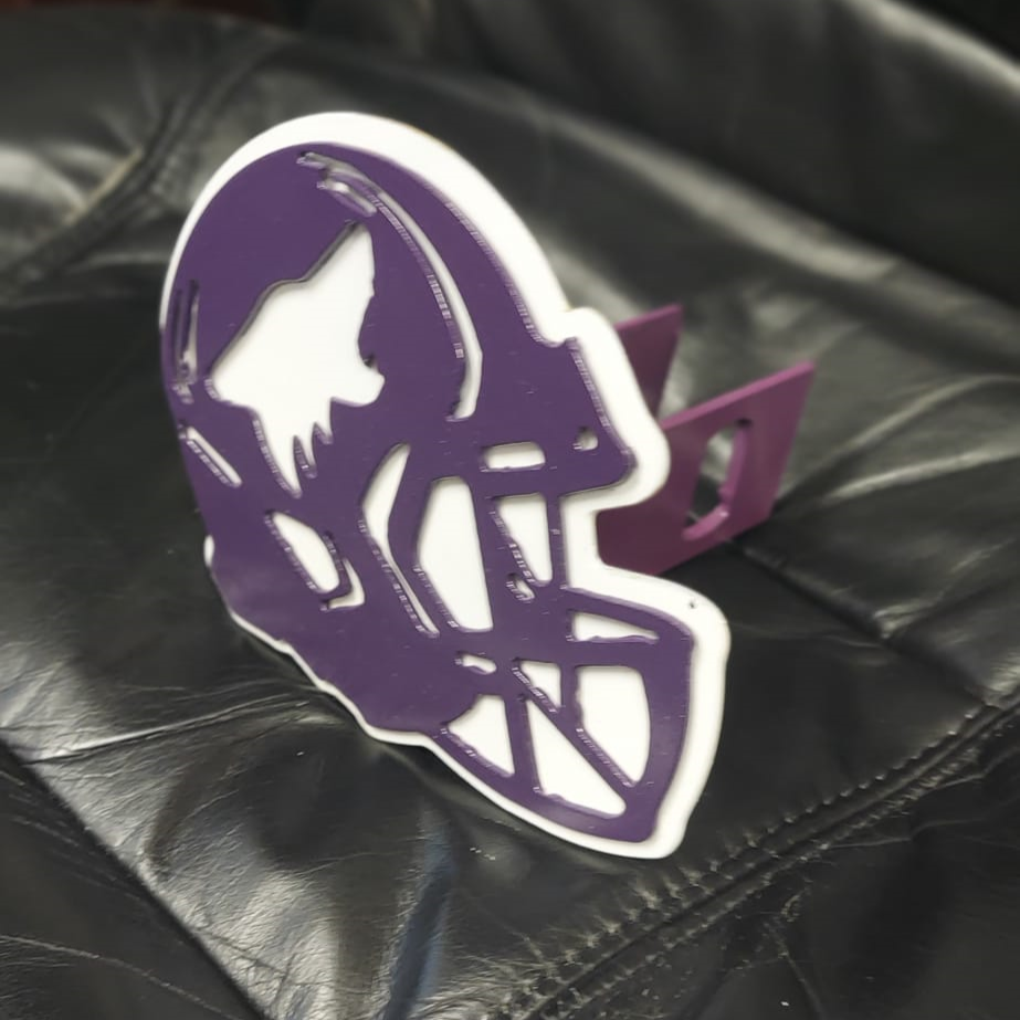 Football Helmet Trailer Hitch Cover DXF