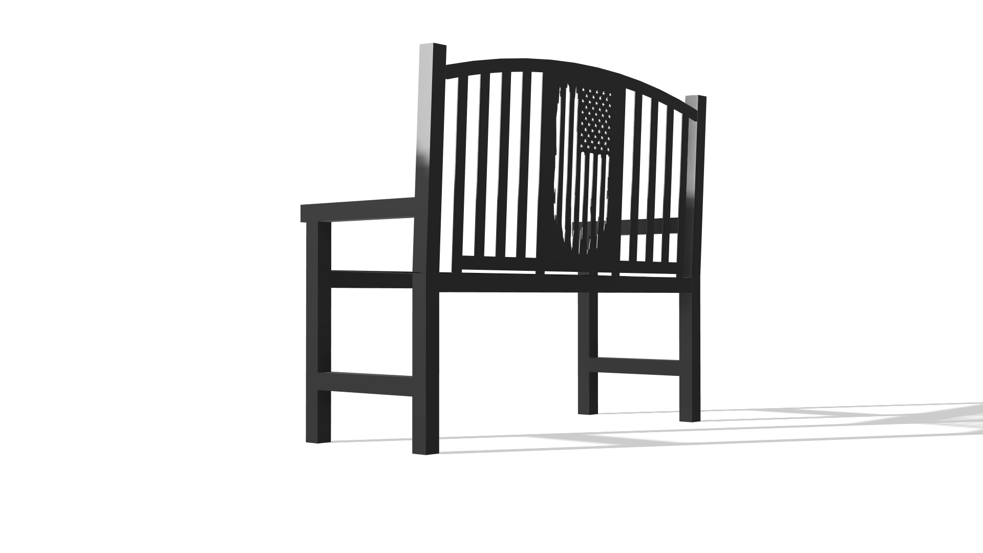 American Flag Bench DXF & Blueprints