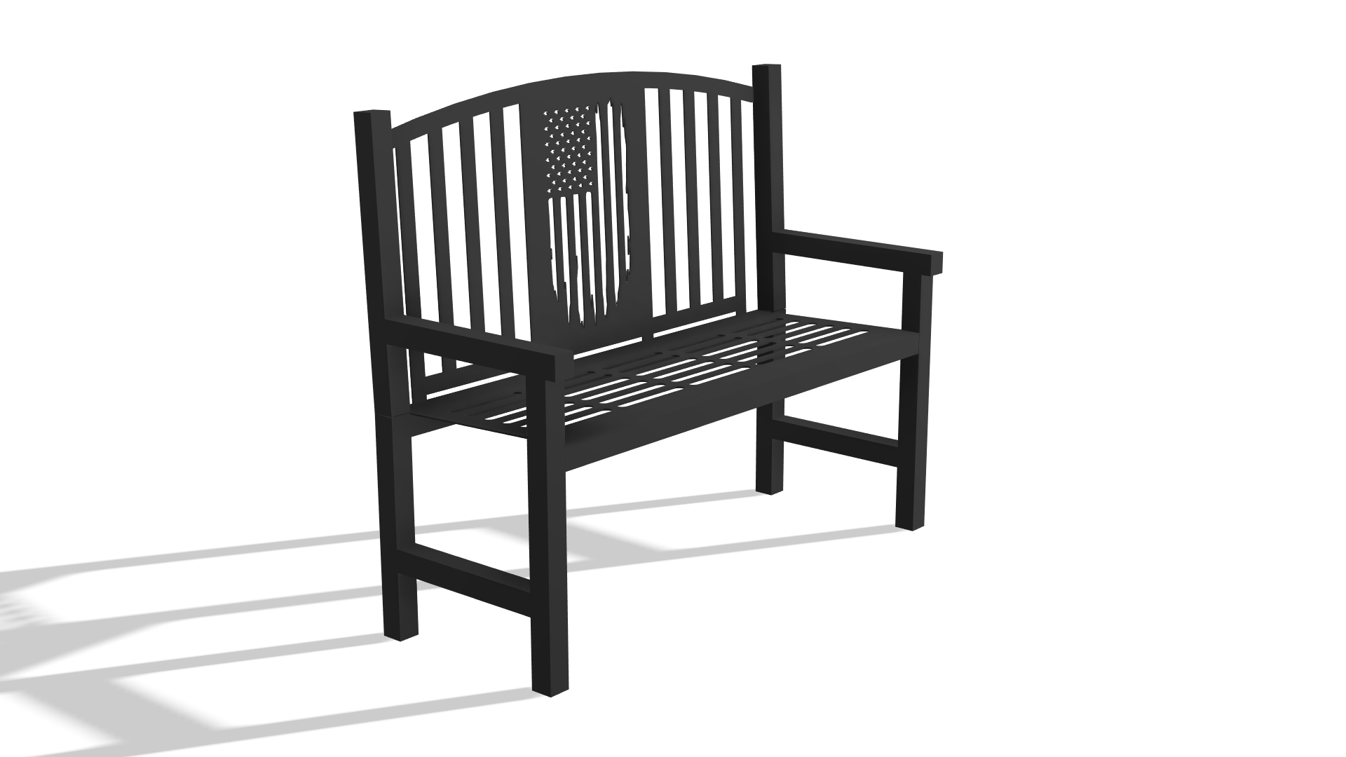 American Flag Bench DXF & Blueprints
