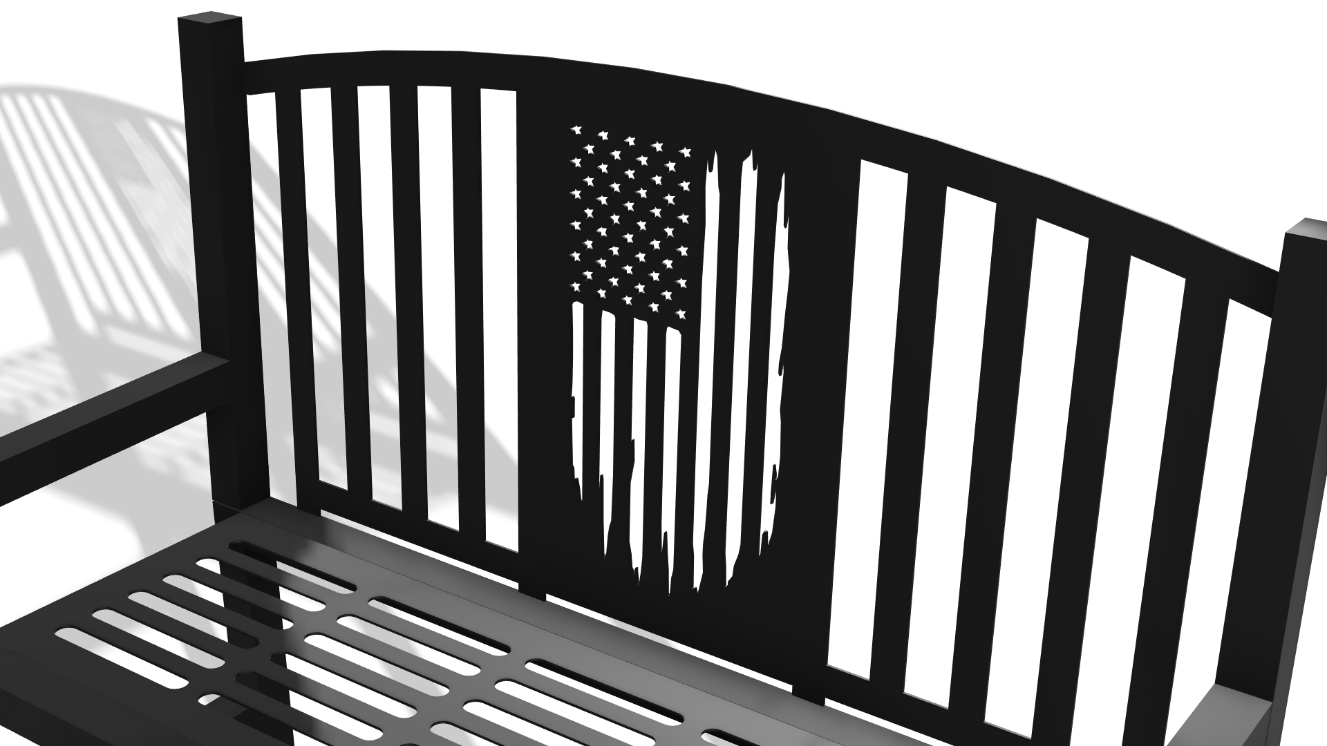 American Flag Bench DXF & Blueprints