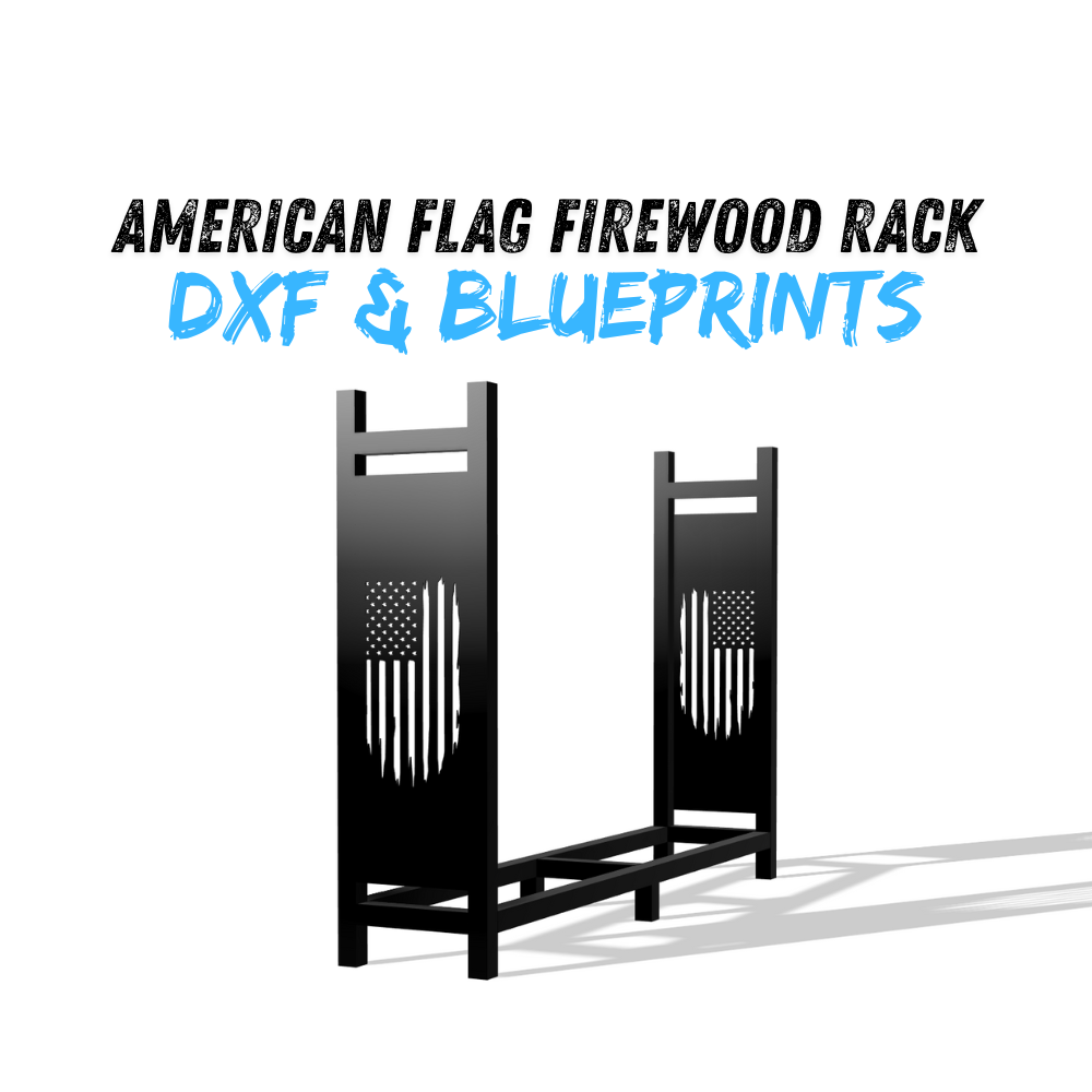 American Flag Firewood Rack DXF & Blueprints