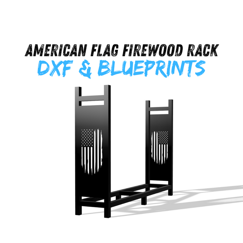 American Flag Firewood Rack DXF & Blueprints