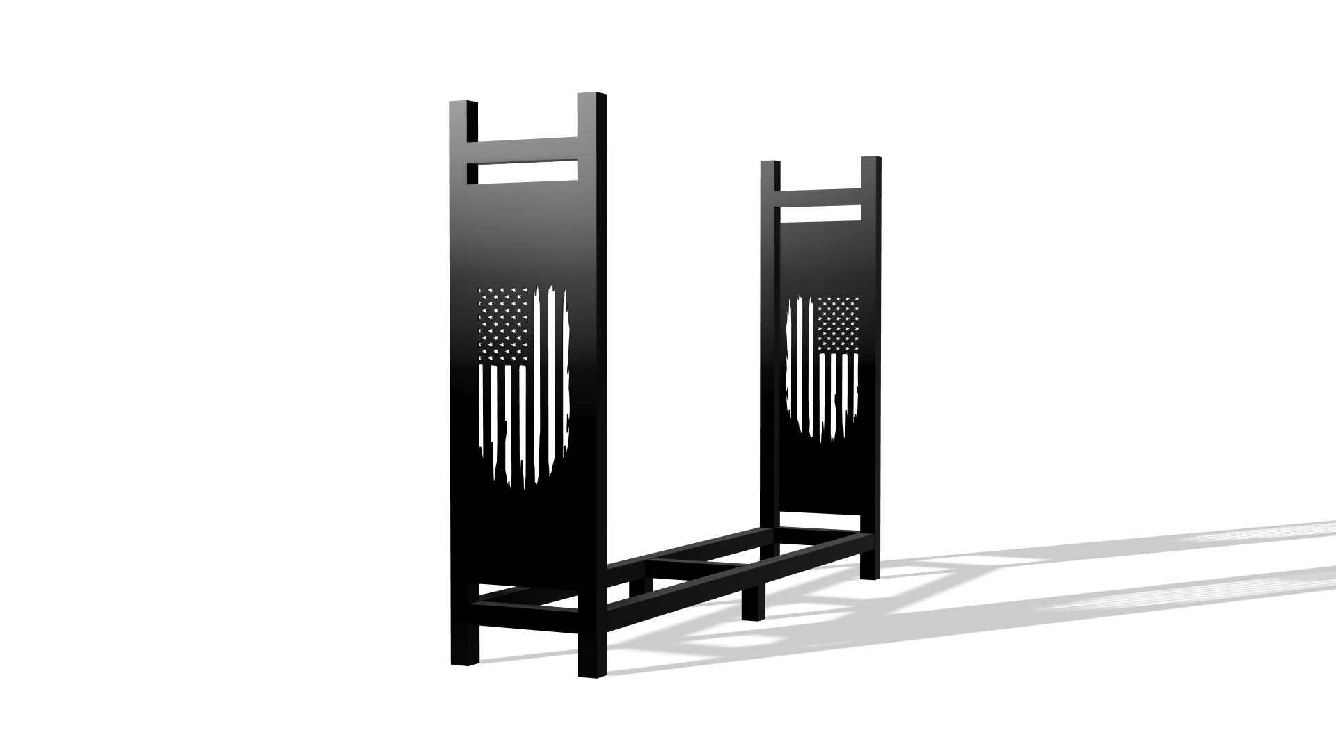 American Flag Firewood Rack DXF & Blueprints