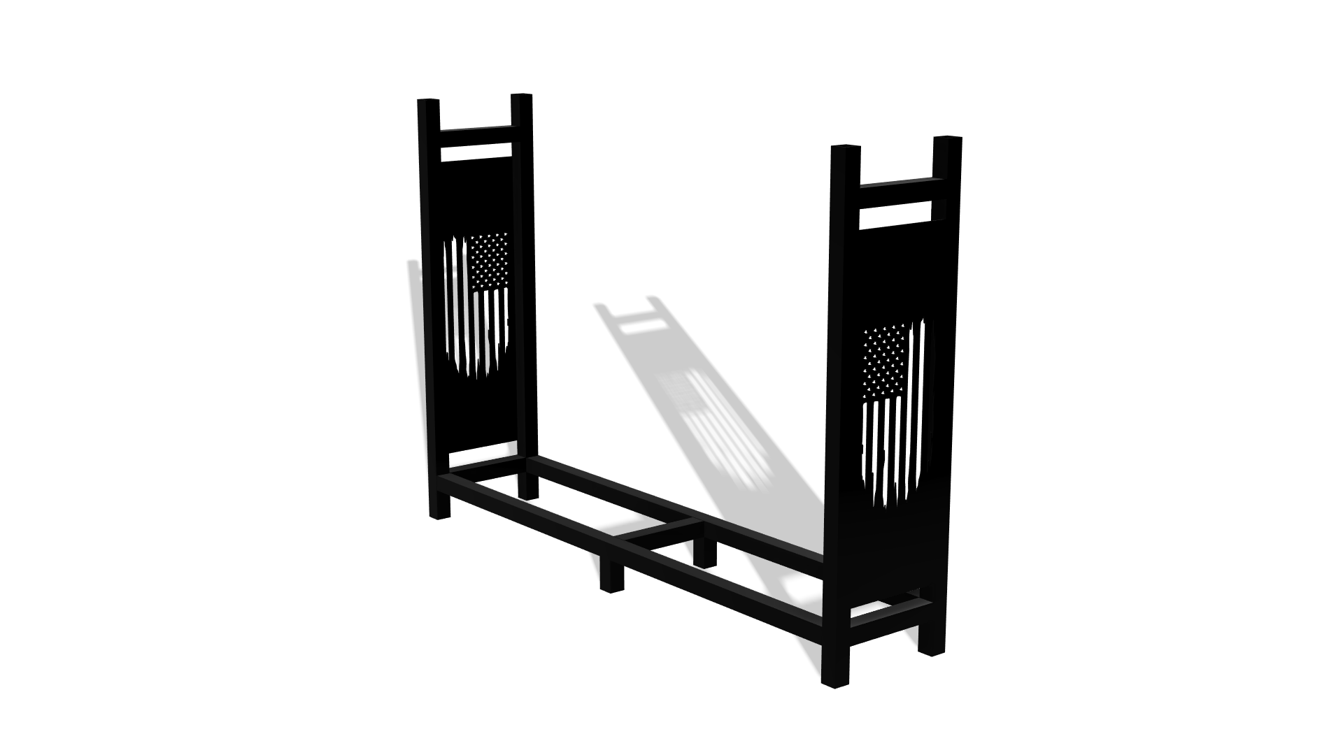 American Flag Firewood Rack DXF & Blueprints