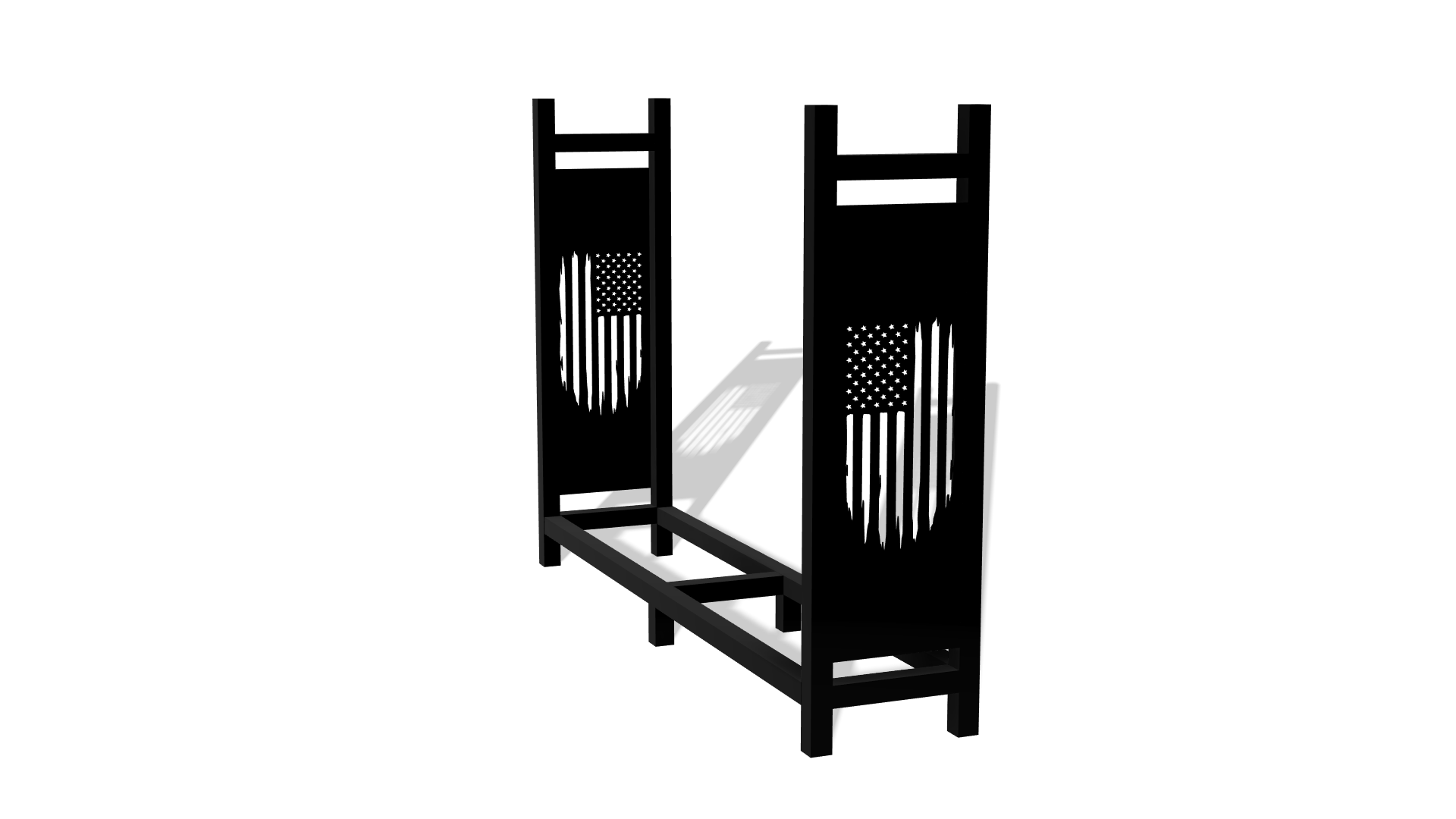 American Flag Firewood Rack DXF & Blueprints