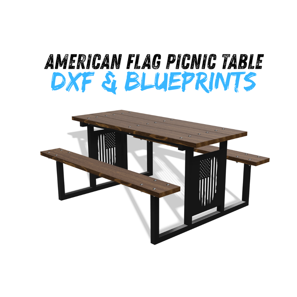 American Flag Picnic Table DXF & Blueprints