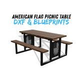 American Flag Picnic Table DXF & Blueprints