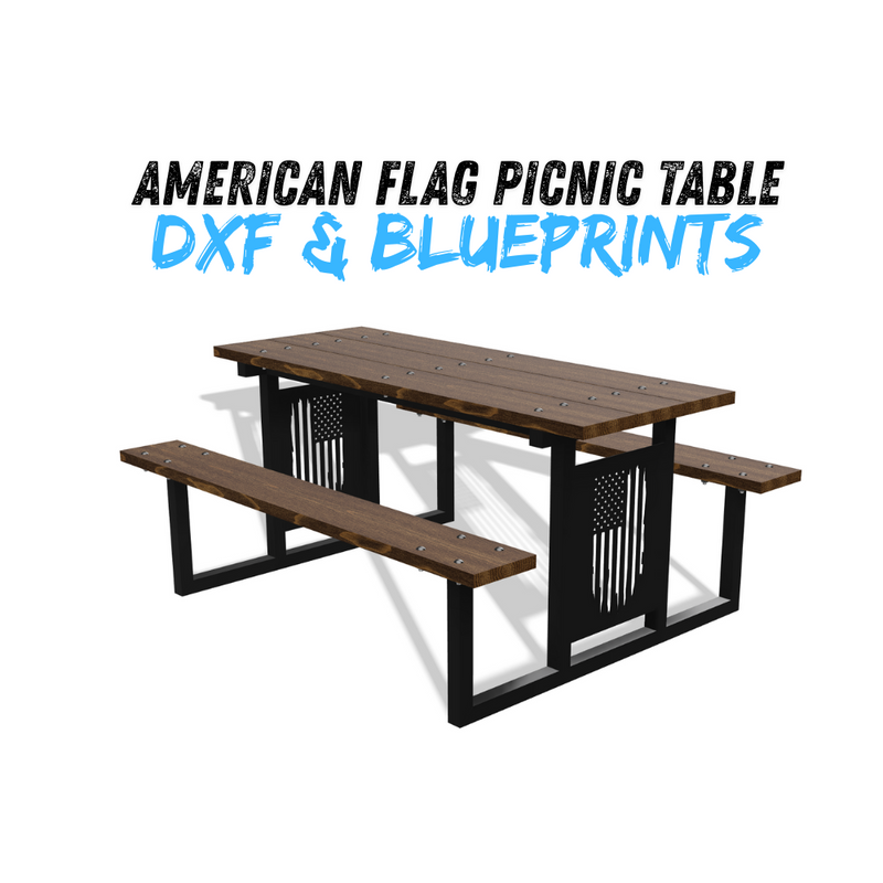 American Flag Picnic Table DXF & Blueprints