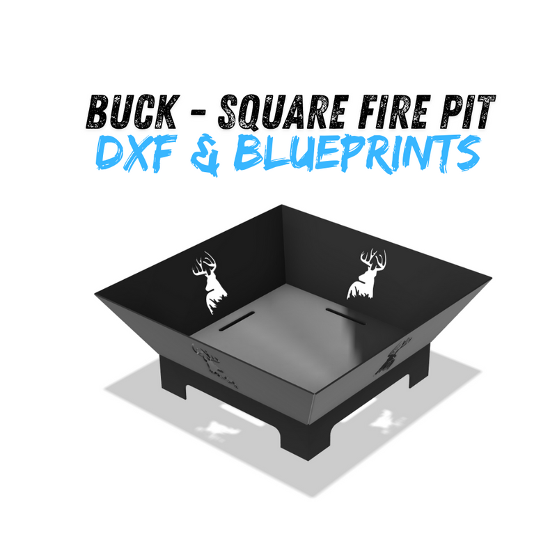 Buck - Square Fire Pit DXF & Blueprints