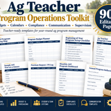 Ag Teacher Program Operations Toolkit cover, 90-page editable program management system with Control Center dashboard