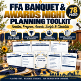 FFA Banquet and Awards Night Planning Toolkit cover, 78-page editable banquet script and event planning system