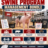 Complete Ag Teacher Swine Program Management Bundle, editable Word and Excel resources for school swine projects
