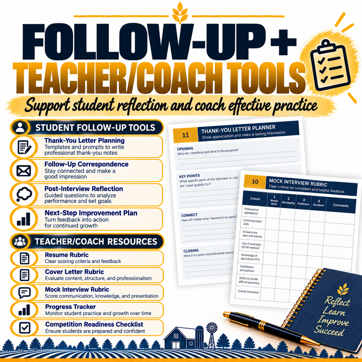 FFA Job Interview Practice Workbook | Resume, Cover Letter & Interview Prep