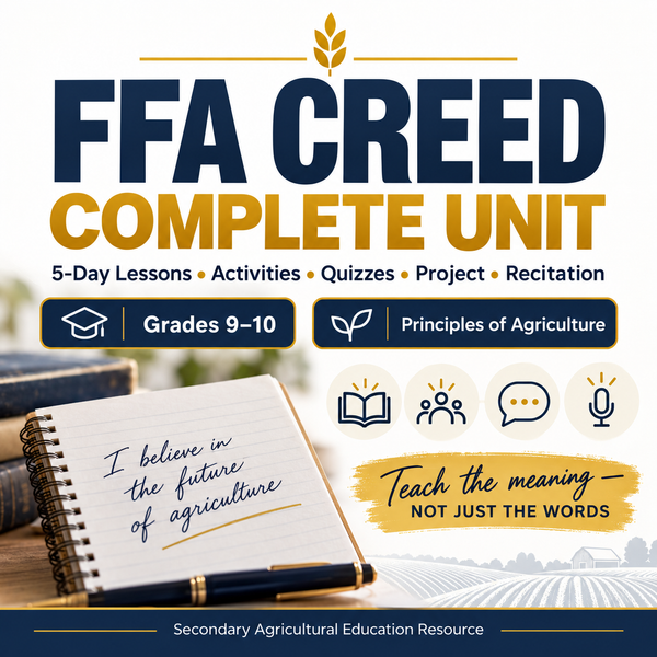FFA Creed Complete Unit | 5-Day Lessons, Activities, Quizzes, Project & Recitation