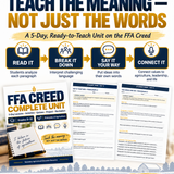 FFA Creed Complete Unit | 5-Day Lessons, Activities, Quizzes, Project & Recitation