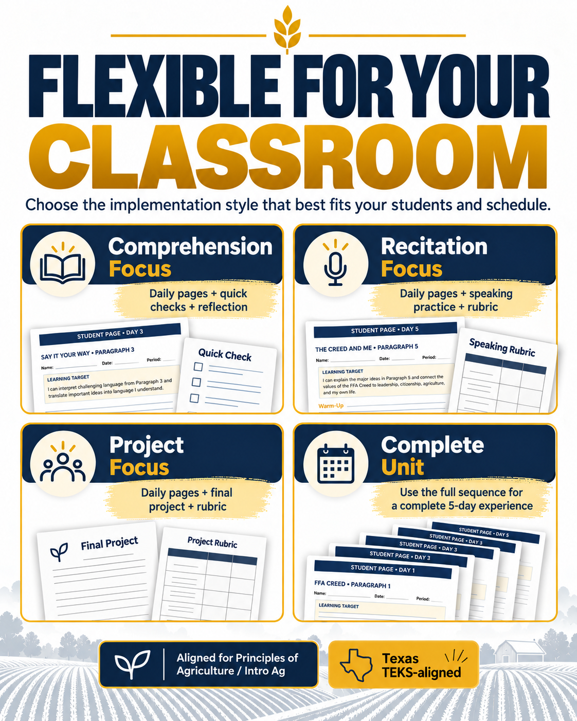 FFA Creed Complete Unit | 5-Day Lessons, Activities, Quizzes, Project & Recitation