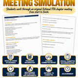 Chapter meeting records simulation cover, secondary agricultural education minutes and treasurer's report practice