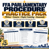 Chapter Conducting practice pack cover, 72-page parliamentary procedure and Area-level contest problem set with coach keys