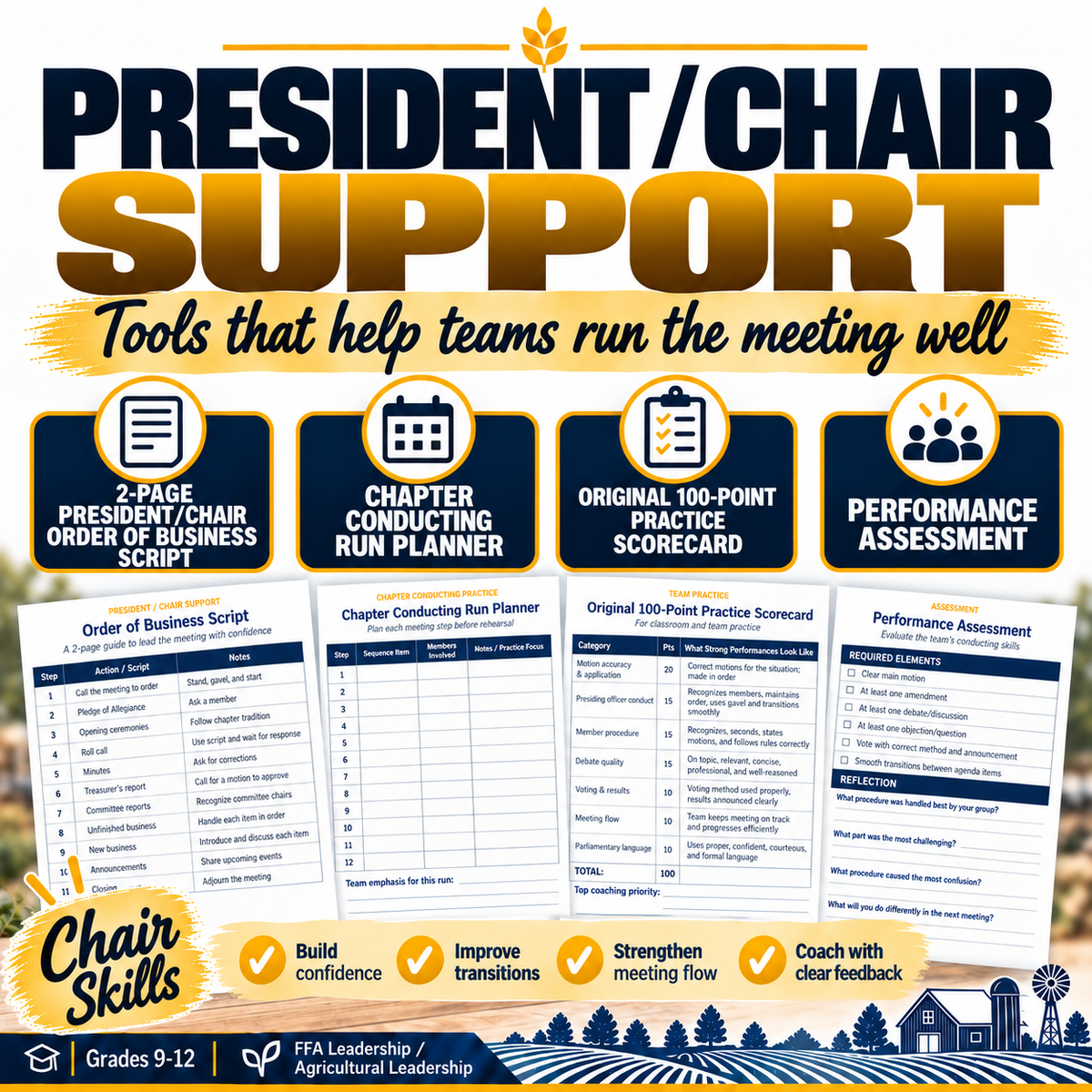 FFA Parliamentary Procedure Practice Pack | Chapter Conducting Problems & Motions