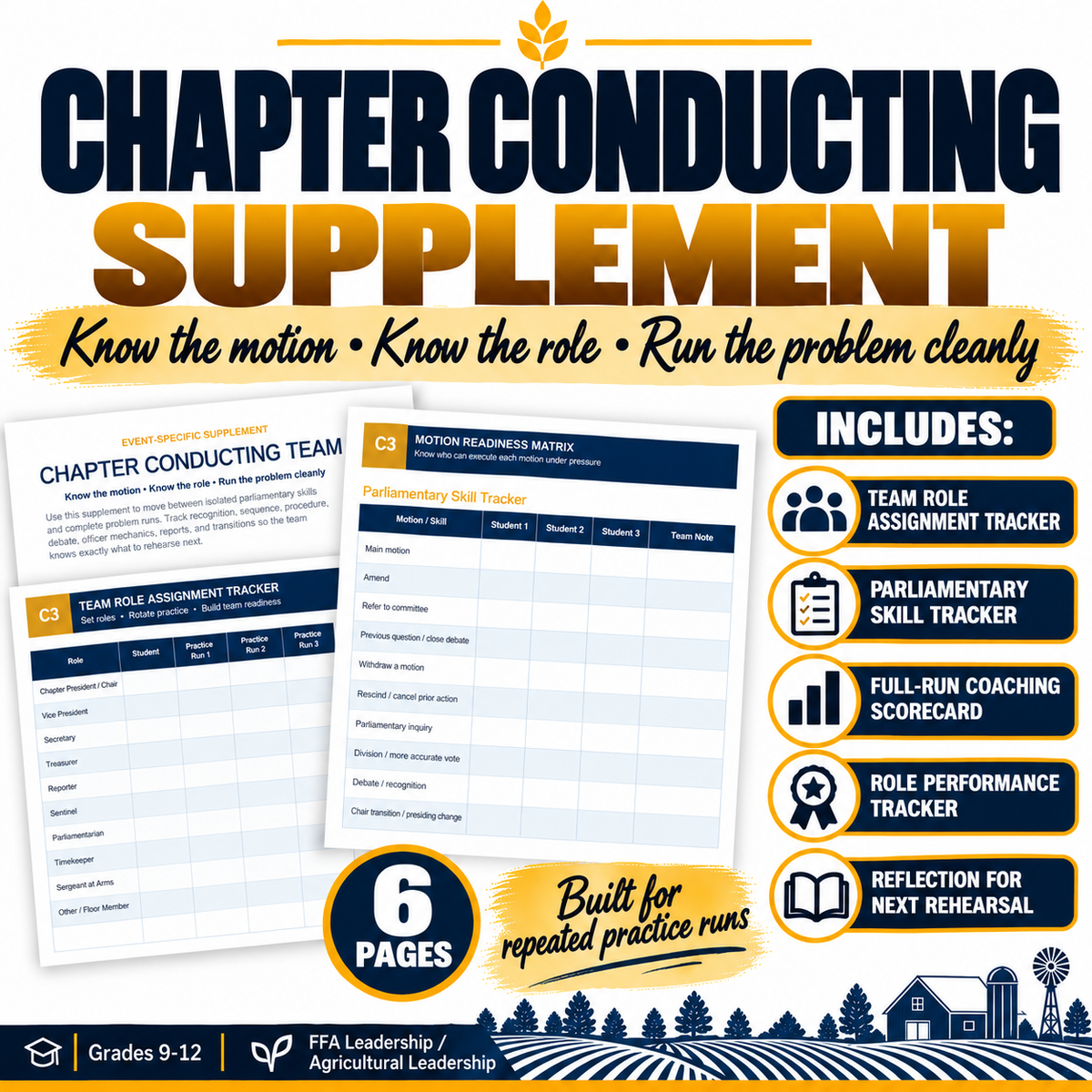 FFA CDE/LDE Team Success Binder | Meats, Chapter Conducting & Job Interview