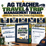 Ag Teacher Travel and Trip Management Toolkit cover, 61-page editable travel planning and accountability system