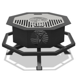 Deer & American Flag Fire Pit DXF and Blueprints
