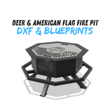 Deer & American Flag Fire Pit DXF and Blueprints