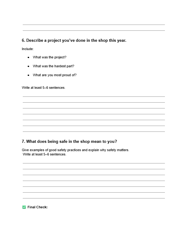 Ag Mechanics Emergency Sub Plans: 10 No-Prep Worksheets