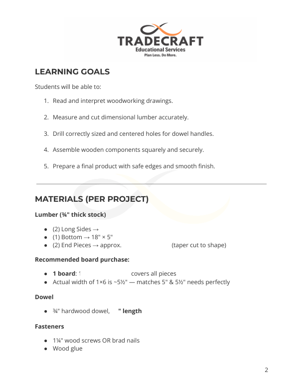 6" × 18" Tool Caddy Project Bundle (Digital Download)