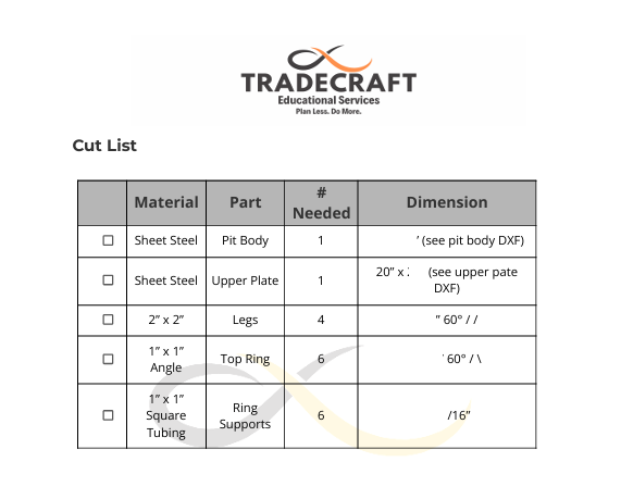 3' Hexagon Steel Fire Pit Project Plan Bundle | Metal Fabrication Shop Project
