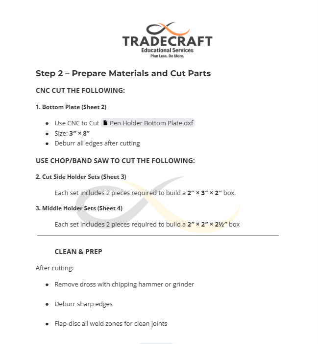 Pen / Card Holder Intro Project | Metal Fabrication Shop Project