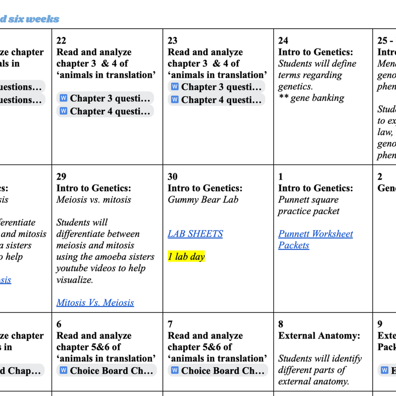 Advanced Animal Science Scopes & Sequence