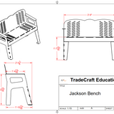 Jackson Bench — Classroom Steel Fabrication Project Plans (DXF + Build Instructions + Lesson Plan + Rubric)