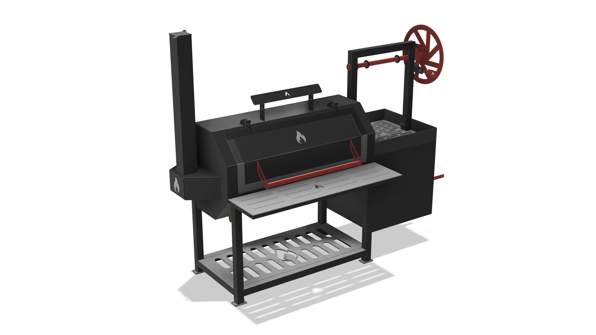 Smoker with Santa Maria Grill DXF & Blueprints