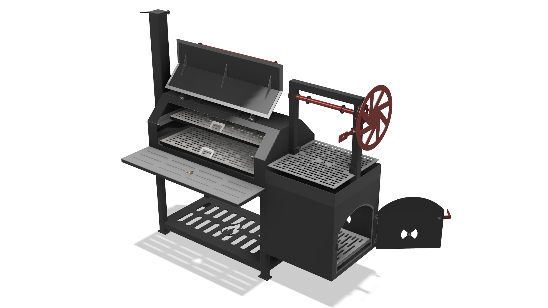 Smoker with Santa Maria Grill DXF & Blueprints